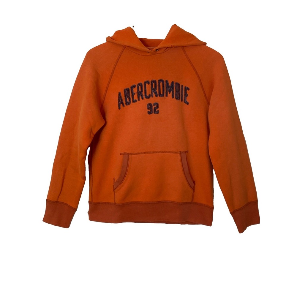 Abercrombie & Fitch Y2K Orange Distressed 92 Pullover Hoodie Women's Size Small